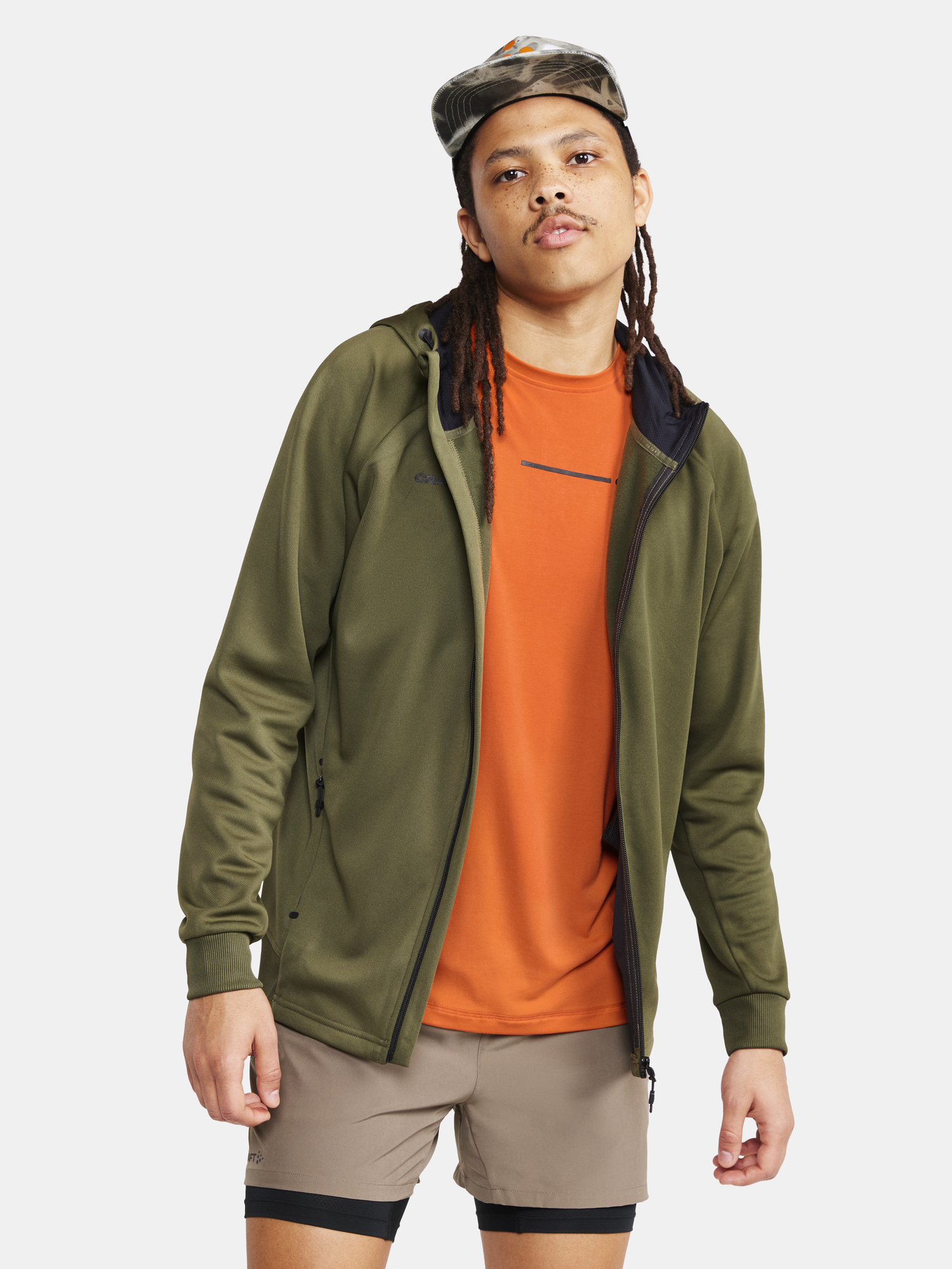 Veste publicitaire à capuche sportswear - CRAFT Vert kaki